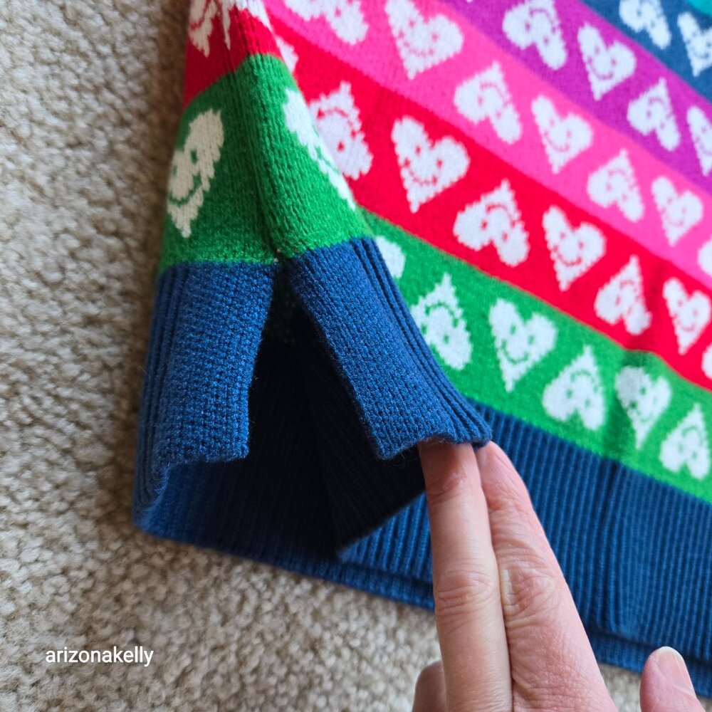 NWT Aqua x Kerri Rosenthal Happy Hearts Sweater XS - Picture 7 of 11
